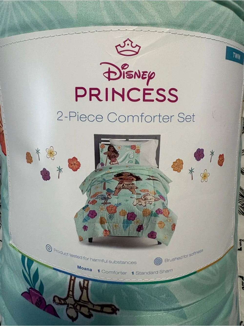 Disney Aqua Tropical Floral Kids Comforter